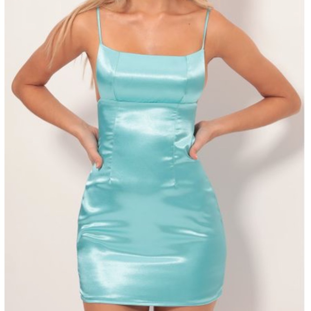 Silky blue/Green Party dress from Lucy in the sky
